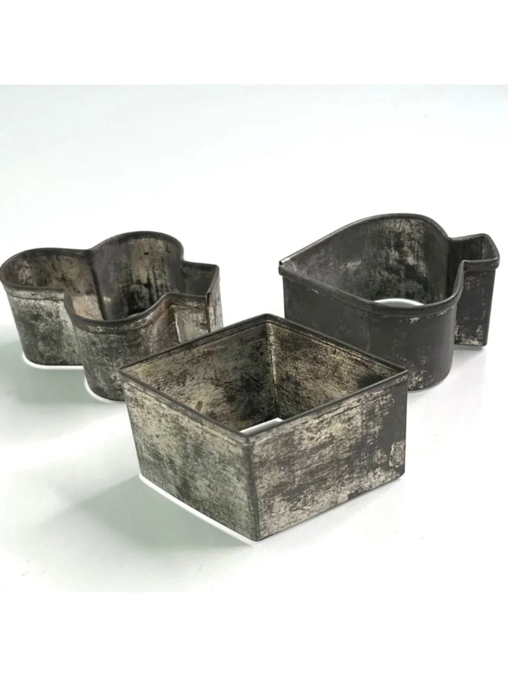 Antique Davis Baking Powder Cookie Cutter Set of Playing Card Suits Tin Metal